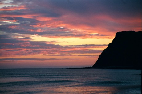 sea and red sky